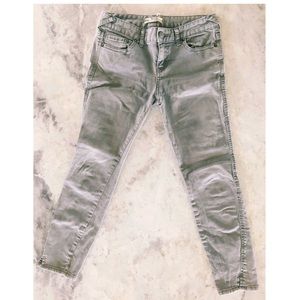 Free People faded gray cigarette ankle skinny jean
